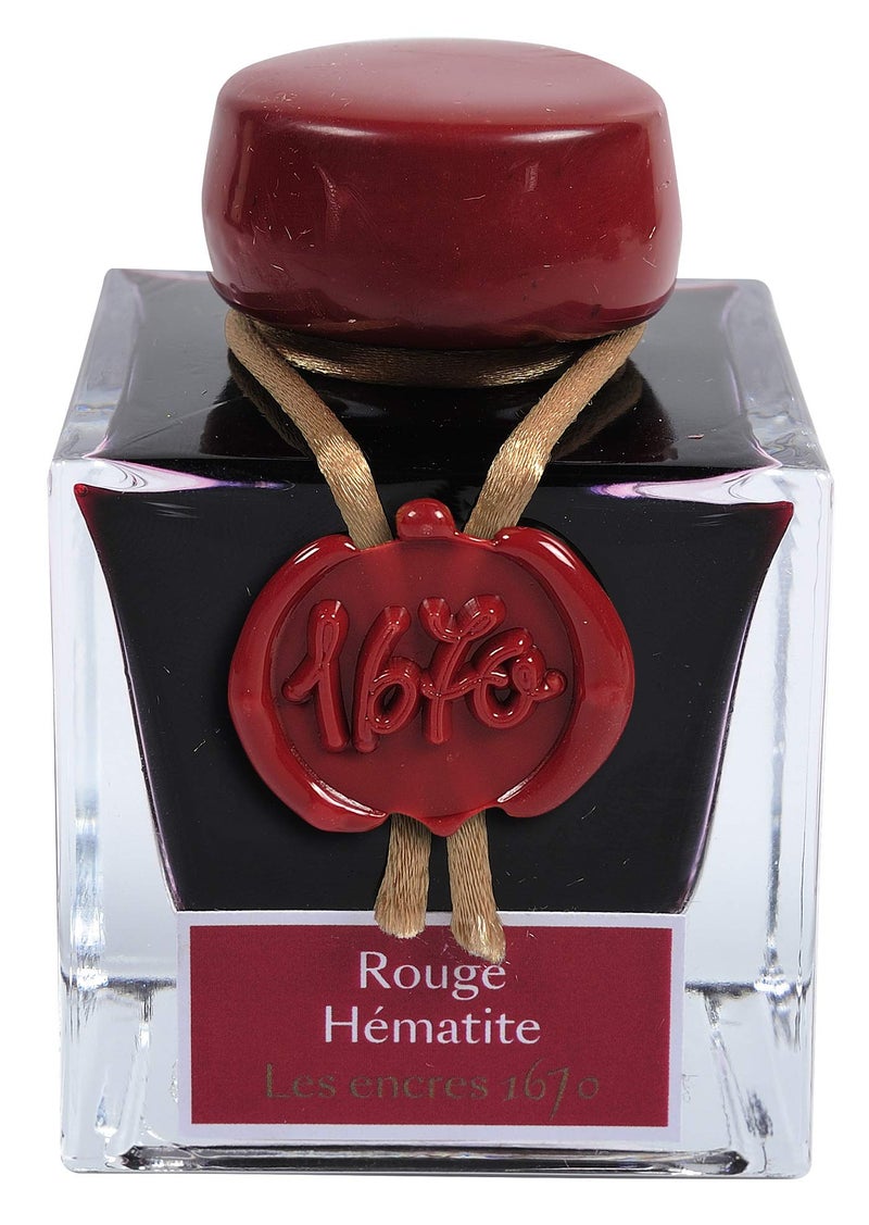 HERBIN J. Herbin 1670 Anniversary Inks - Gold Sheen 50 ml Bottled - Rouge Hematite (Dark Red Ink) - Image 3